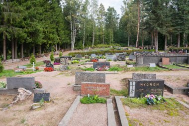 Mezarlık Kouvola, Finlandiya - 6 Eylül 2018
