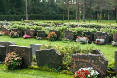 Mezarlık Kouvola, Finlandiya - 6 Eylül 2018