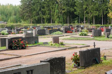 Mezarlık Kouvola, Finlandiya - 6 Eylül 2018
