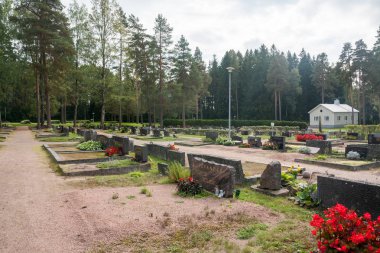 Mezarlık Kouvola, Finlandiya - 6 Eylül 2018