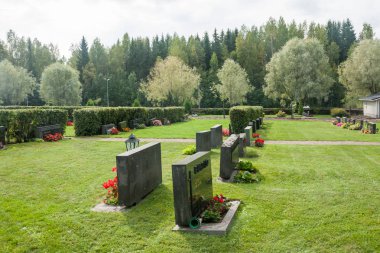 Mezarlık Kouvola, Finlandiya - 6 Eylül 2018