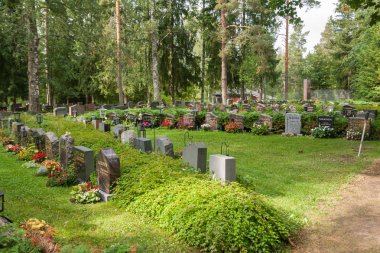 Mezarlık Kouvola, Finlandiya - 6 Eylül 2018