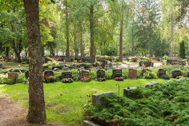 Mezarlık Kouvola, Finlandiya - 6 Eylül 2018