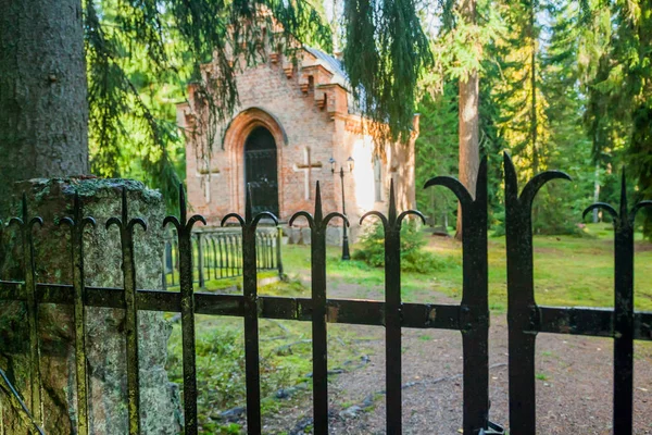 Чорний Огорожа Колишня Каплиця Wrede Кладовищі Сім Вересня 2018 Anjala — стокове фото