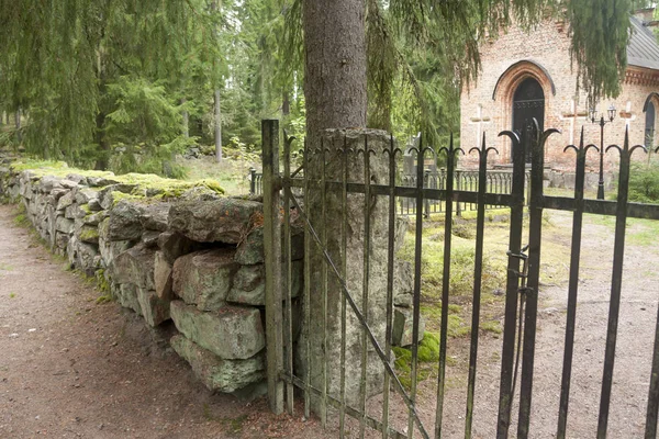 Zwarte Hek Oude Kapel Wrede Familie Begraafplaats September 2018 Anjala — Stockfoto