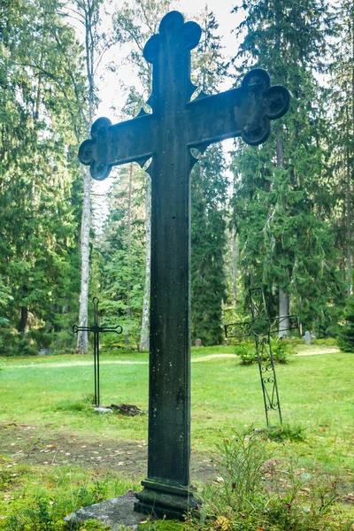 Cross Gamla Vackra Semetery Finland — Stockfoto