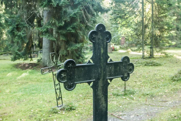 Kříž Staré Krásné Semetery Finsku — Stock fotografie