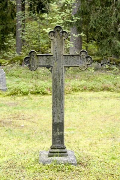 Cross Old Beautiful Semetery Finland — Stock Photo, Image