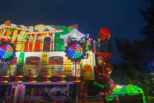 Helsinki Finland October 2018 Carnival Light Event Linnanmaki Amusement Park — Stock Photo, Image