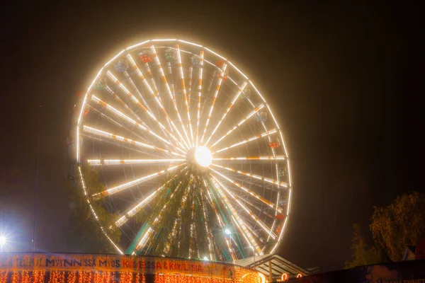 Helsinki Finland October 2018 Carnival Light Event Linnanmaki Amusement Park — Stock Photo, Image