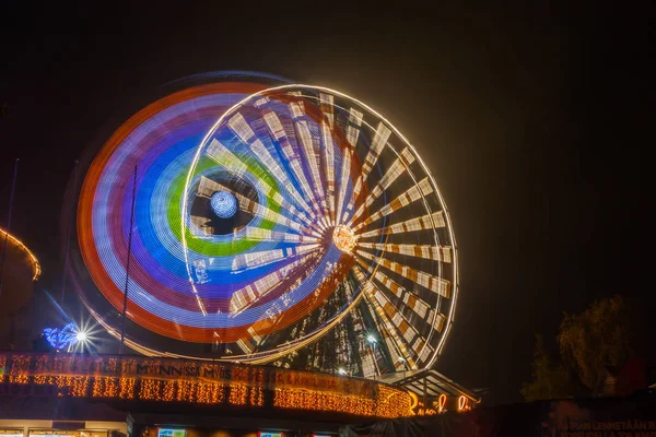 Helsinki Finland October 2018 Carnival Light Event Linnanmaki Amusement Park — Stock Photo, Image