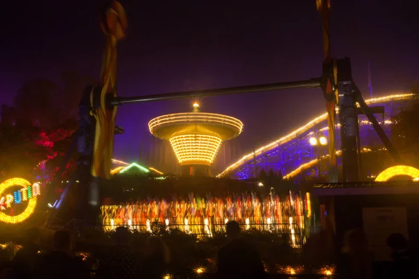 Helsinki Finland October 2018 Carnival Light Event Linnanmaki Amusement Park — Stock Photo, Image