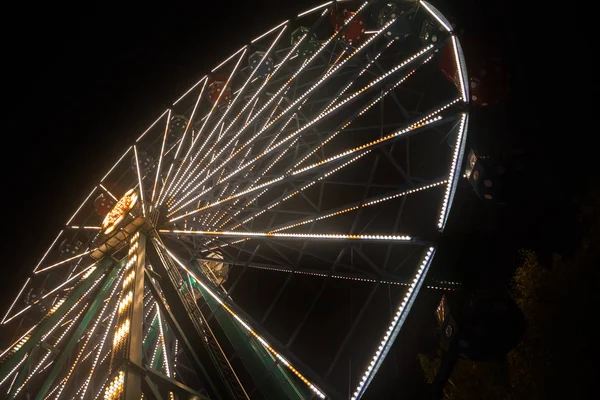 Reuzenrad Het Pretpark Nacht Verlichting — Stockfoto
