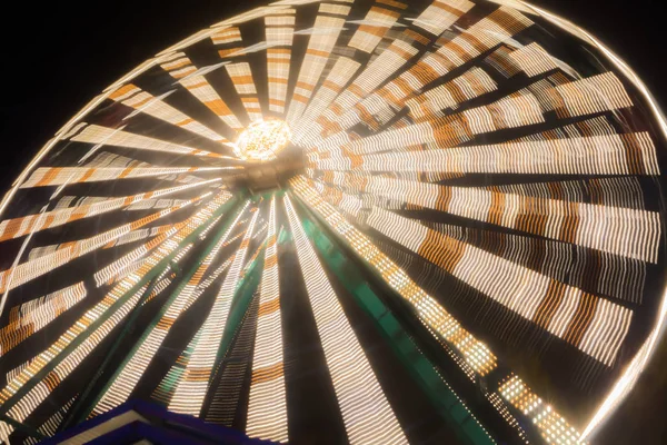 Ferris Wheel Motion Amusement Park Night Illumination Long Exposure — Stock Photo, Image