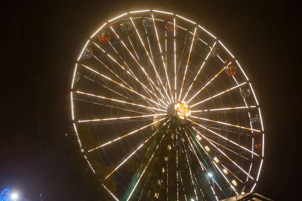 Ferris Wheel Amusement Park Night Illumination — Stock Photo, Image