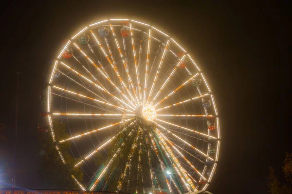 Diabelski Parku Rozrywki Oświetlenie Nocne — Zdjęcie stockowe