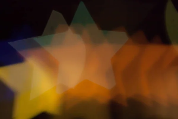 Foto Borrosa Luces Coloridas Bokeh Desenfocadas Forma Estrella — Foto de Stock