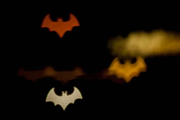 Blurred Photo Defocused Bokeh Colorful Lights Shape Bat — Stock Photo, Image