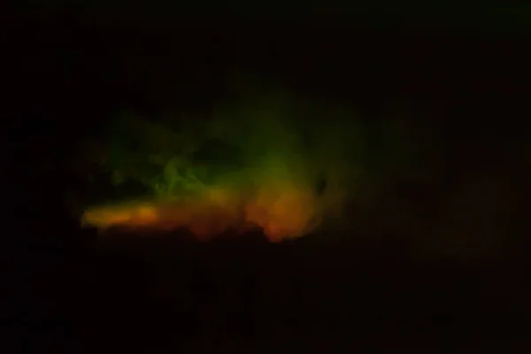 Green Yellow Colorful Smoke Black Background — стоковое фото