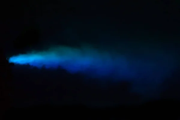 Fumo Colorido Azul Sobre Fundo Preto — Fotografia de Stock
