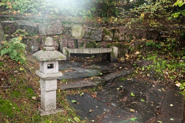 Linternas Piedra Japonesas Parque Sapokka Kotka Finlandia —  Fotos de Stock