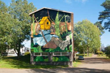 Kouvola, Finlandiya - 25 Eylül 2018: Bina Kulttis Kymenlaakso College.