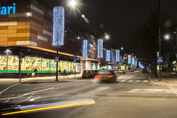 Kouvola Finlândia Novembro 2018 Decorações Natal Nas Ruas Kouvola Com — Fotografia de Stock