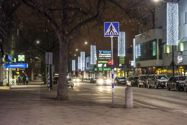 Kouvola Finlândia Novembro 2018 Decorações Natal Nas Ruas Kouvola Com — Fotografia de Stock