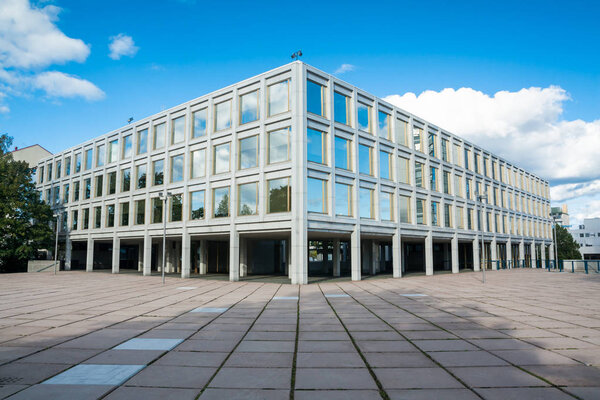 Beautiful building of City Hall in the center of Kouvola, Finland.