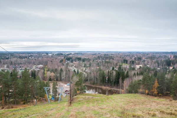 Vacker Topp Från Ovan Staden Kouvola Från Backen Mielakka Höstdag — Stockfoto