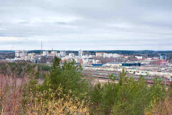 Vacker Topp Från Ovan Staden Kouvola Från Backen Mielakka Höstdag — Stockfoto