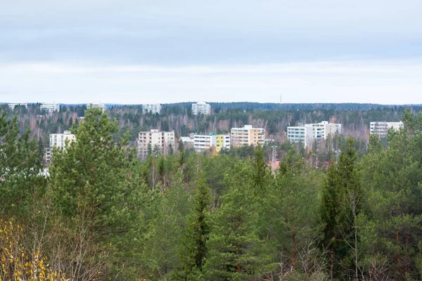 Schöne Obere Ansicht Der Stadt Kouvola Vom Hang Mielakka Herbsttag — Stockfoto