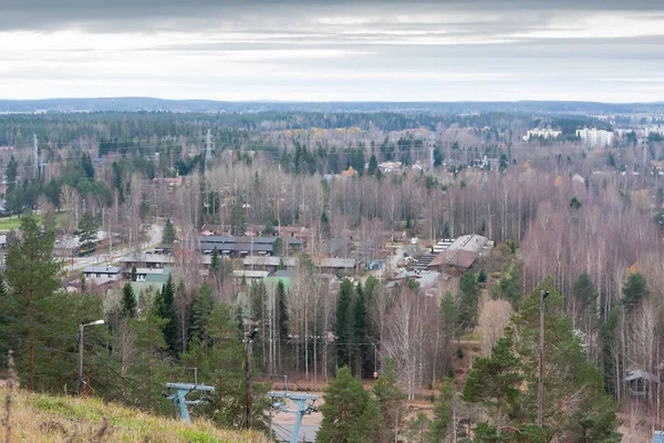 Vacker Topp Från Ovan Staden Kouvola Från Backen Mielakka Höstdag — Stockfoto