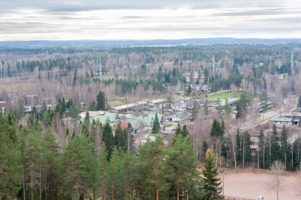 Vacker Topp Från Ovan Staden Kouvola Från Backen Mielakka Höstdag — Stockfoto