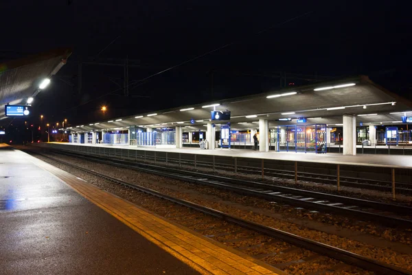 Kouvola Finlandia Listopada 2018 Dworzec Kolejowy Nocy — Zdjęcie stockowe