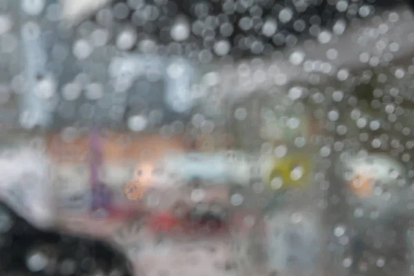 Obraz Krople Deszczu Oknie Efekt Bokeh — Zdjęcie stockowe