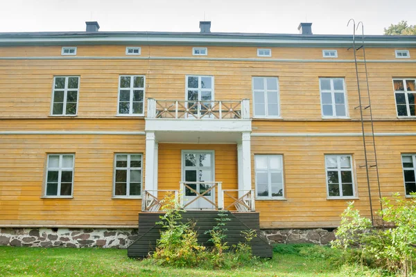Kouvola Finland Сентября 2018 Beautiful Yellow Old Building Abandoned Anjala — стоковое фото