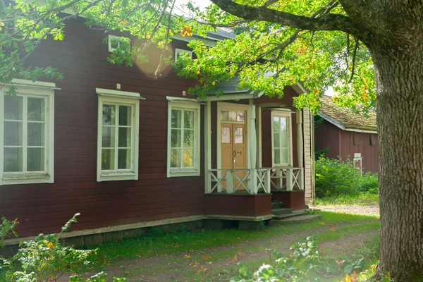Kouvola Finland Сентября 2018 Beautiful Red Old Wooden House Territory — стоковое фото