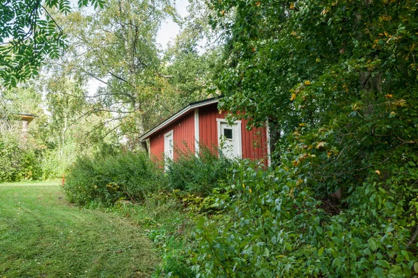 Kouvola Finland September 2018 Beautiful Red Old Wooden House Territory — Stock Photo, Image