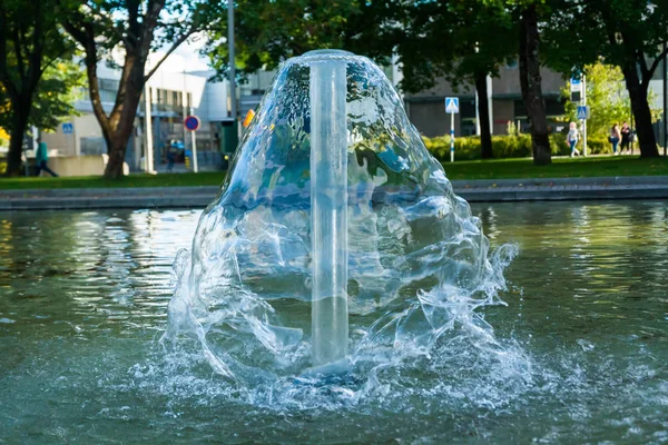 Short Exposure Photo Fountain Shape Cone Kouvola Finland Summer Day — Stock Photo, Image