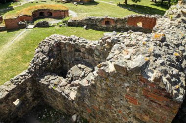 Kaarina güneşli yaz gününde Kuusisto kale kalıntıları, Finlandiya.