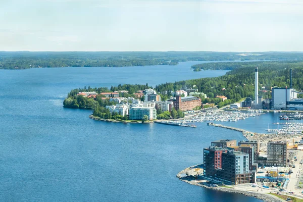 Vacker utsikt över Tammerfors stad på sommardagen, Finland. — Stockfoto