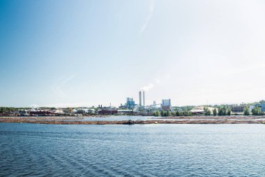 Lappeenranta, Finlandiya - 7 Ağustos 2019: Lappeenranta, Finlandiya'da upm fabrikası