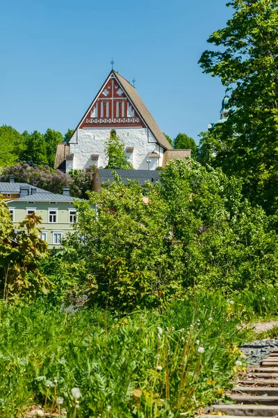Beautiful Panoramic View Porvoo Cathedral Old Town Porvoo — Stock Photo, Image