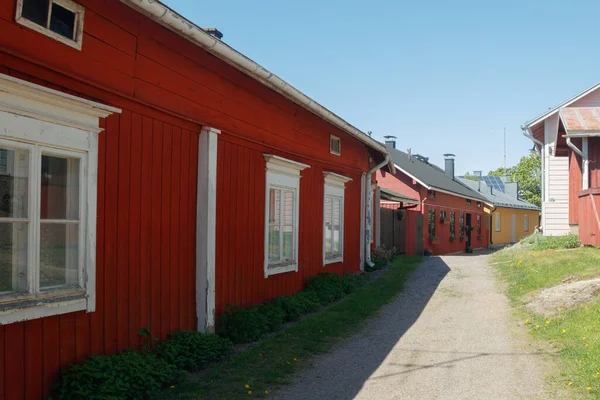 Beautiful Street Old Wooden Houses Old Town Porvoo — Stock Photo, Image