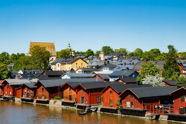 Hermosa Vista Panorámica Catedral Porvoo Casco Antiguo Porvoo — Foto de Stock