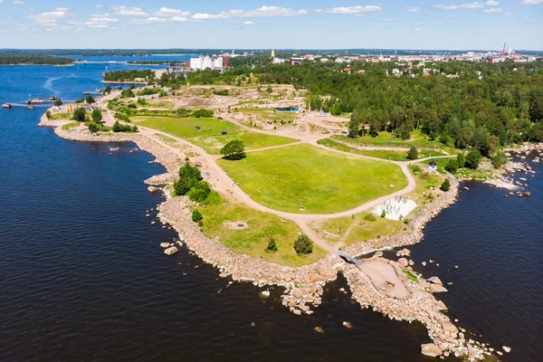 Letni Widok Lotu Ptaka Katariina Seaside Park Kotka Finlandia — Zdjęcie stockowe