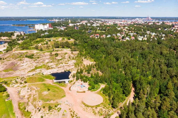Vista Aérea Verano Katariina Seaside Park Kotka Finlandia — Foto de Stock