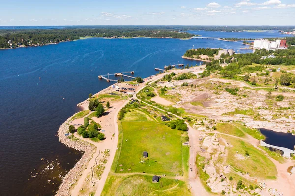 Vista Aérea Verano Katariina Seaside Park Kotka Finlandia — Foto de Stock