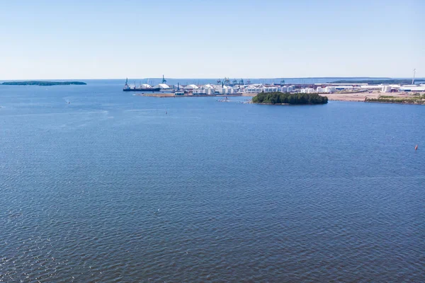 Panoramiczny Widok Lotu Ptaka Wyspę Mussalo Morzu Bałtyckim Kotka Finlandia — Zdjęcie stockowe